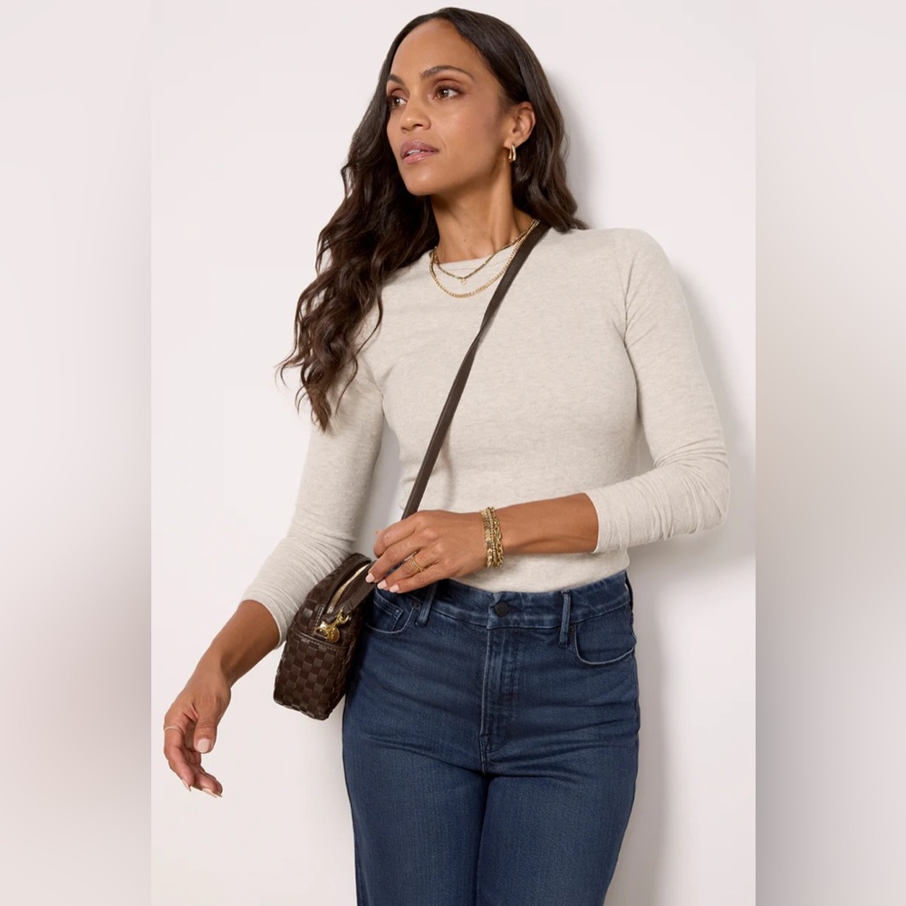 Splendid Isabella Shimmer Tee - Oatheather